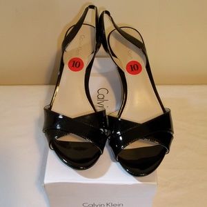 Calvin Klein Lucette Black Patent Heels NIB 🎁